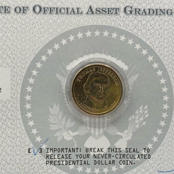 2007 Presidential Dollar Coin Set Certificate of Asset Grading Uncirculated Gift - Picture 4 of 6